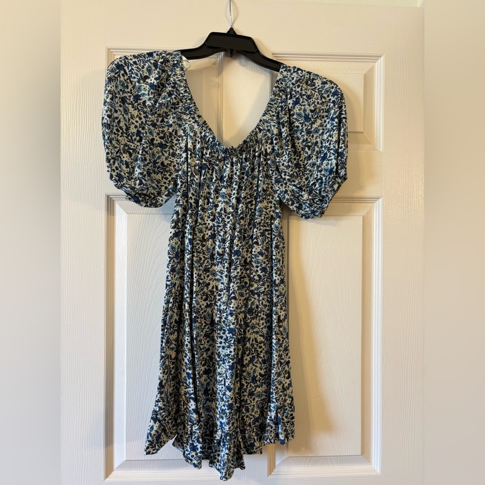 Wild Fable Blue Floral Mini Dress Size Medium